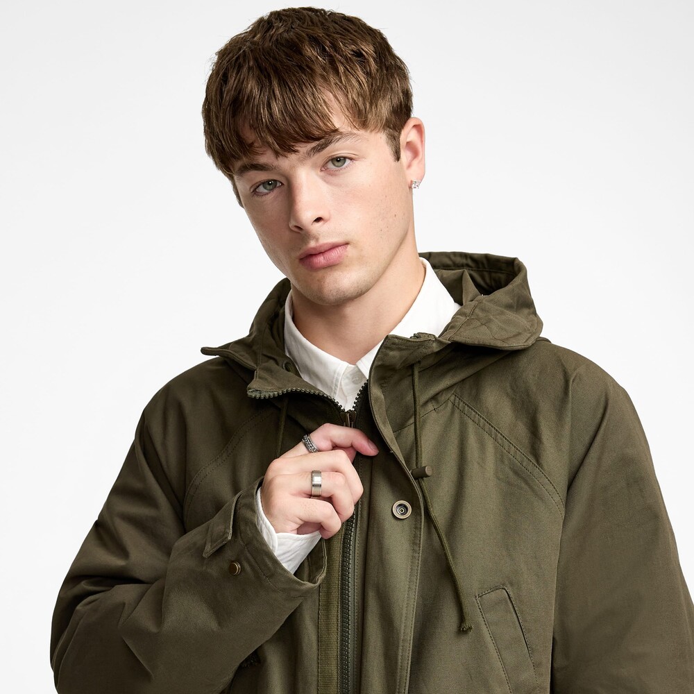 New Era Cap Dark Khaki Fishtail Parka Jacket - Size M